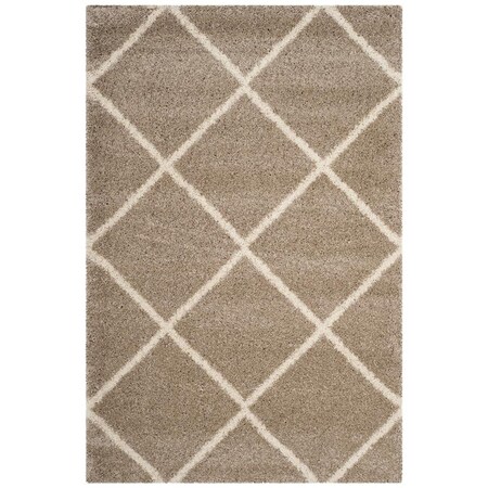 Safavieh 5 ft. 1 in. x 7 ft. 6 in. Hudson Shag Power Loomed Rug; Beige & Ivory - Medium Rectangle SGH281S-5